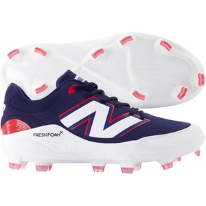 New Balance Men’s Fresh Foam 3000 V7 Molded Baseball Shoe(Team Navy/Team Red)