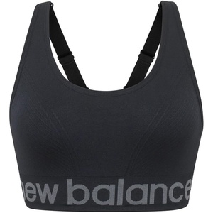 New Balance Seamless Cami Sports Bra, Adjustable Straps with Keyhole Breathability, Black, Small