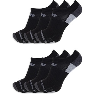 New Balance Unisex Adult Performance Recycled No Show Socks (6-Pack)(Black)