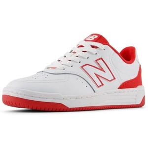 New Balance Unisex-Child Bb80 V1 Lace-up Sneaker(White/True Red)