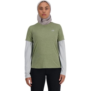 New Balance Women’s Athletics T-shirt(Dark Olivine Heather)
