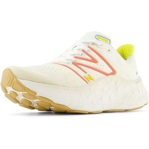 New Balance Women’s Fresh Foam X More V4 Running Shoe(Sea Salt/Gulf Red/Lemon Zest)
