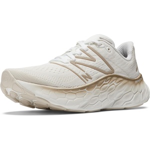 New Balance Women’s Fresh Foam X More V4 Running Shoe(White/Gold Metallic/Moonbeam)