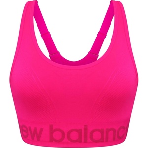New Balance Women’s Seamless Cami Sports Bra, Adjustable Straps, Keyhole Breathability, Workout, Running Bras(Alpha Pink)
