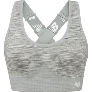 New Balance Women’s Seamless High Impact Sports Bra with Adjustable Wide Straps and Removal Pads, Munsell White, Large