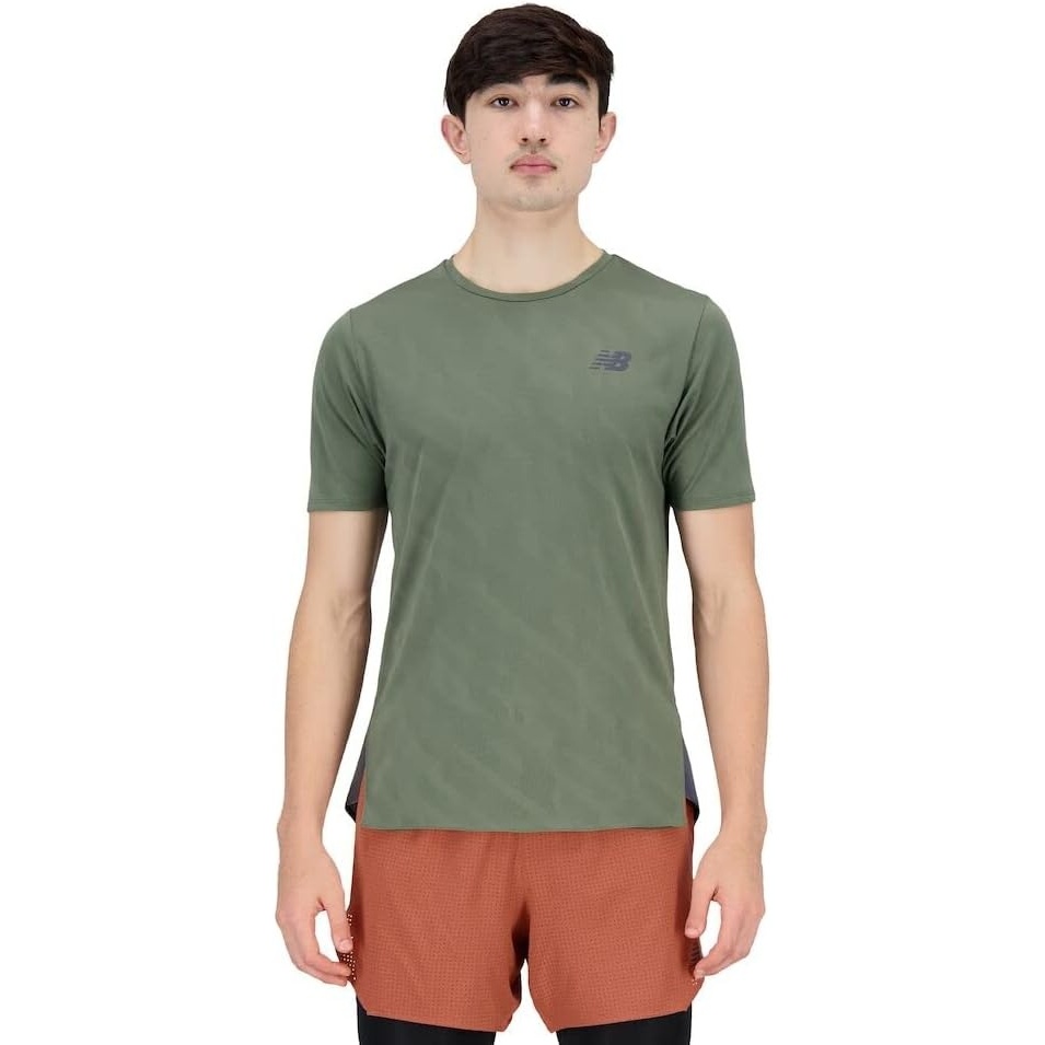 image:imageNew Balance Mens Q Speed Jacquard Short SleeveDeep Olive Green