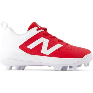New Balance Kid’s 4040 V8 Rubber-Molded Baseball Shoe(Team Red/Nb 103 White)