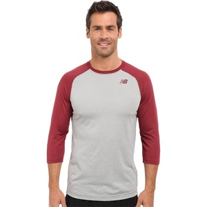 New Balance Mens 3/4 Baseball Raglan Top(Team Cardinal)