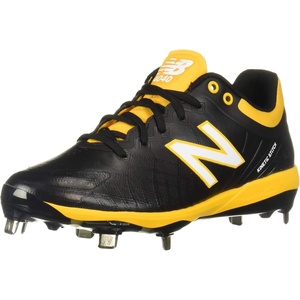 New Balance Men’s 4040 V5 Metal Baseball Shoe(Black/Yelllow)