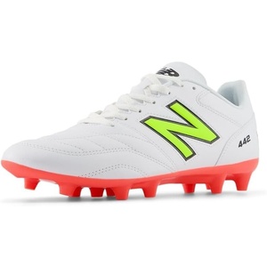 New Balance Men’s 442 Academy Fg V2 Soccer Shoes(White/Energy Red/Hi-lite)