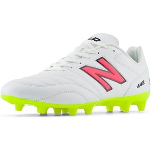 New Balance Men’s 442 Academy Fg V2 Soccer Shoes(White/Hi-lite/Black)