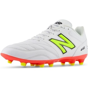 New Balance Men’s 442 V2 Team FG Soccer Shoe(White/Energy Red/Hi-lite)
