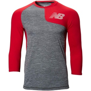 New Balance Men’s Baseball Assymetric Left 3/4 Sleeve(Team Red Inline)