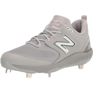 New Balance Men’s Fresh Foam X 3000 V6 Metal Baseball Shoes(Grey/White)