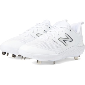New Balance Men’s Fresh Foam X 3000 V6 Metal Baseball Shoes(White/Black)