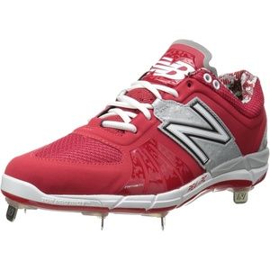 New Balance Men’s L3000V2 Metal Low Baseball Cleats(Red/Silver)