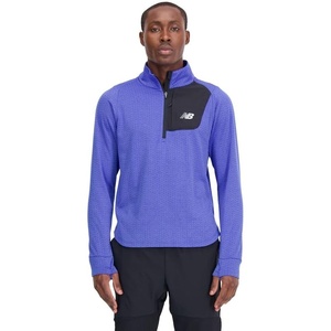 New Balance mens Nb Heat Grid Half Zip 22(Marine Blue Heather)