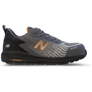 New Balance Composite Toe Safety Shoe for Men Speedware – Slip Resistant, Puncture Resistant, Electrical Hazard(Grey/Orange)